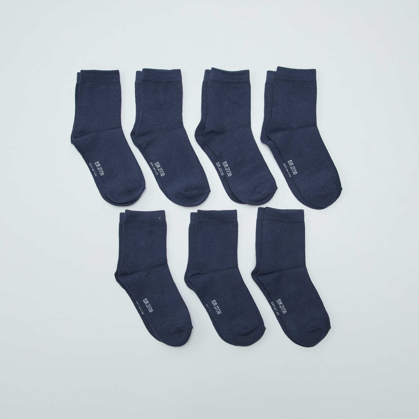 Pack of 7 pairs of socks BLACK