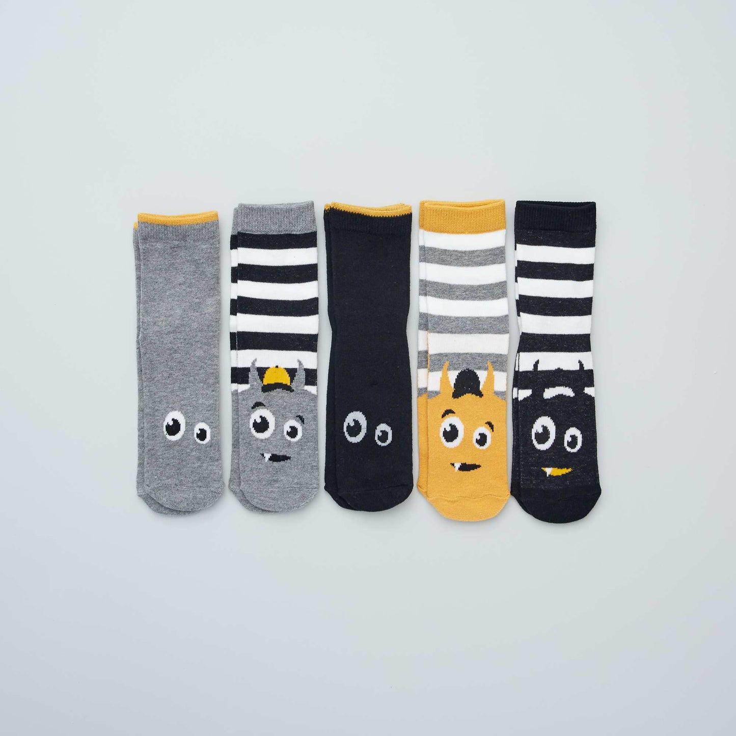 Pack of 5 pairs of printed socks YELLOW