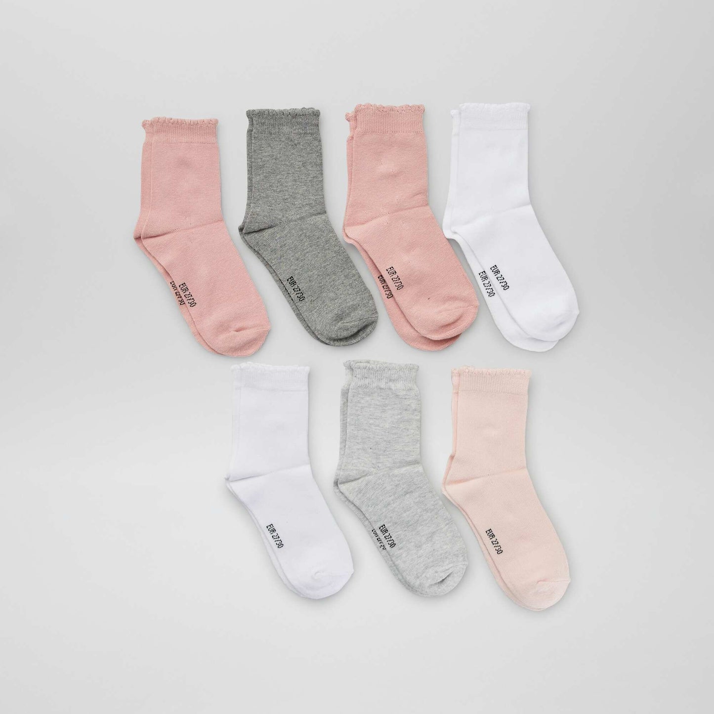 Pack of 7 pairs of socks PINK