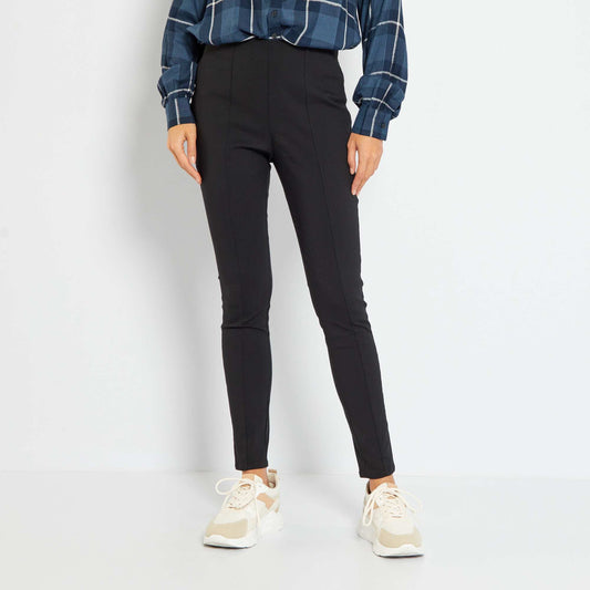 High-rise skinny trousers Black