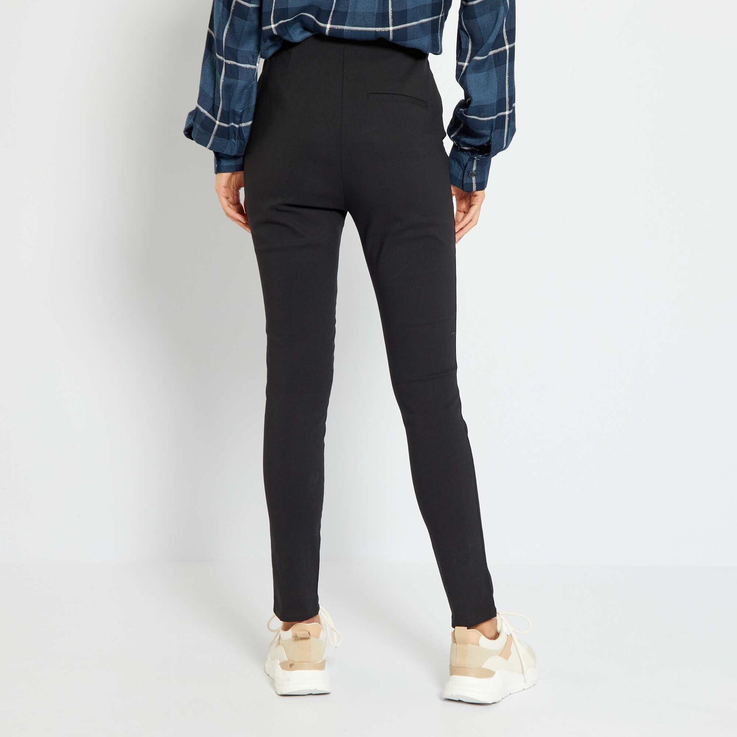 High-rise skinny trousers Black