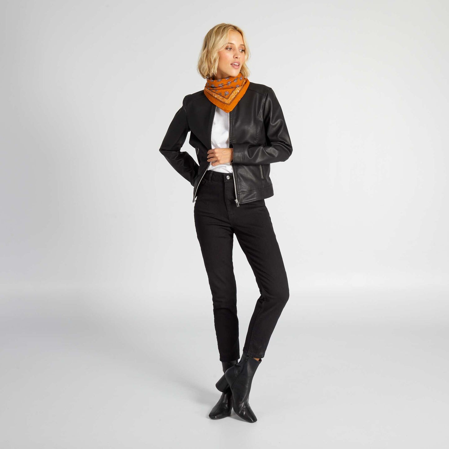 Biker-style jacket Black