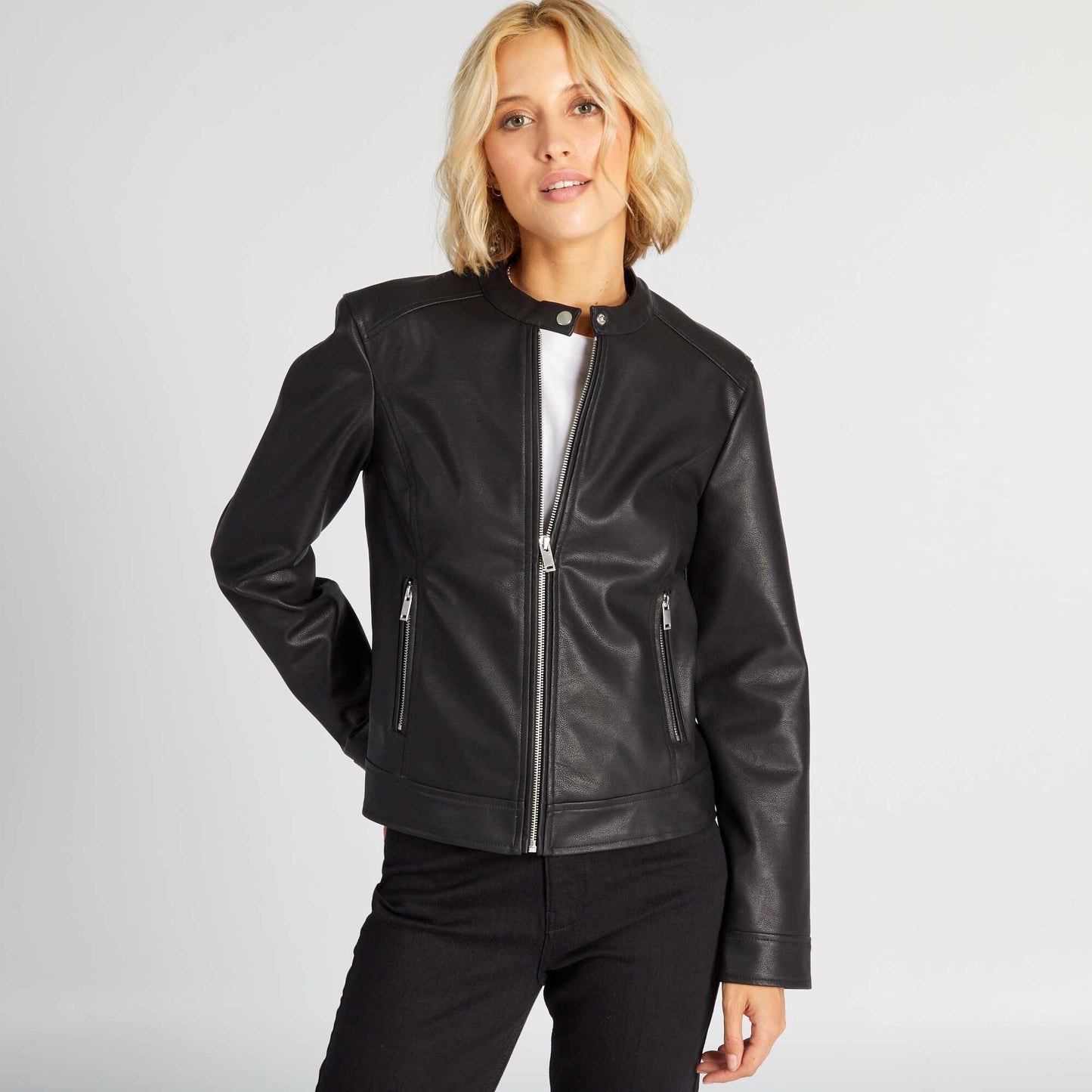 Biker-style jacket Black