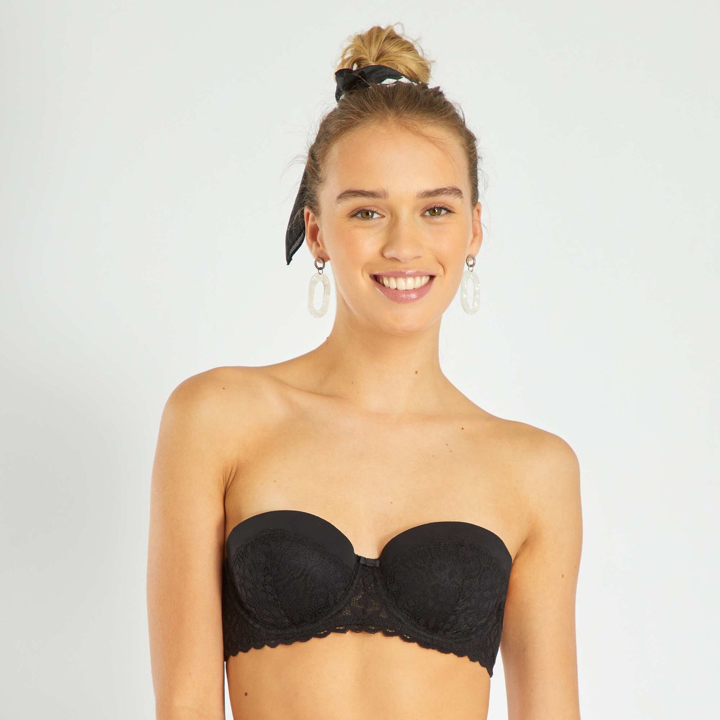 Padded bandeau bra black