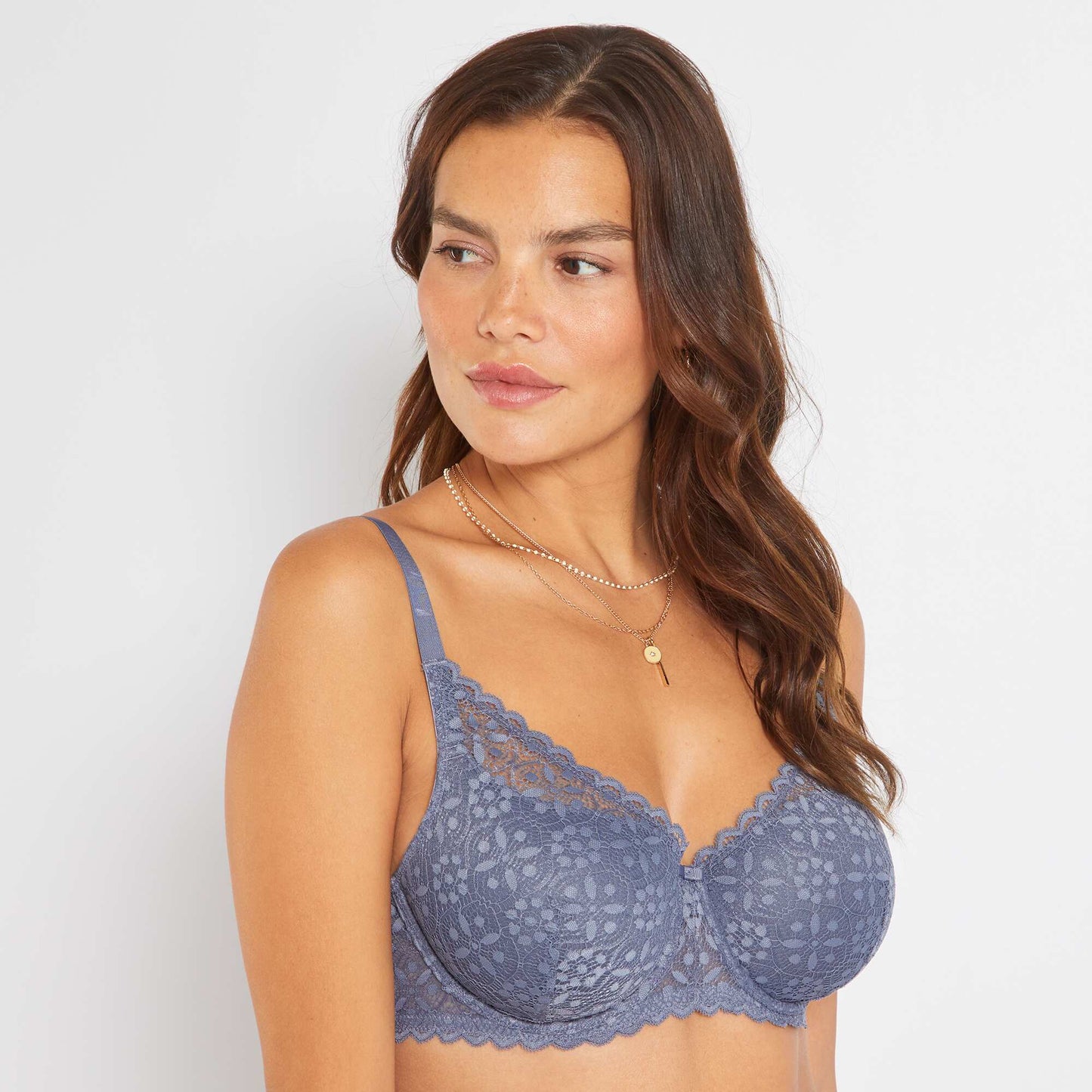 Padded bra for D & E cups GREY