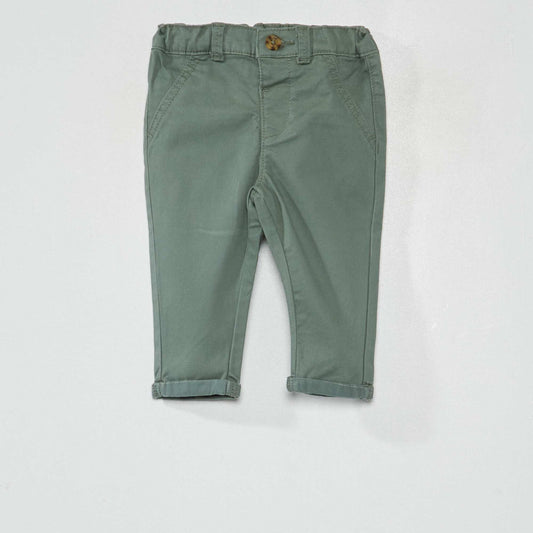 Plain chinos FOREST GREEN