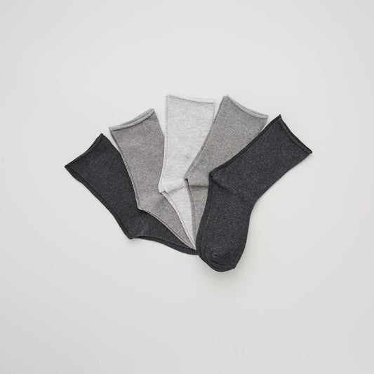 Pack of 5 pairs of socks grey