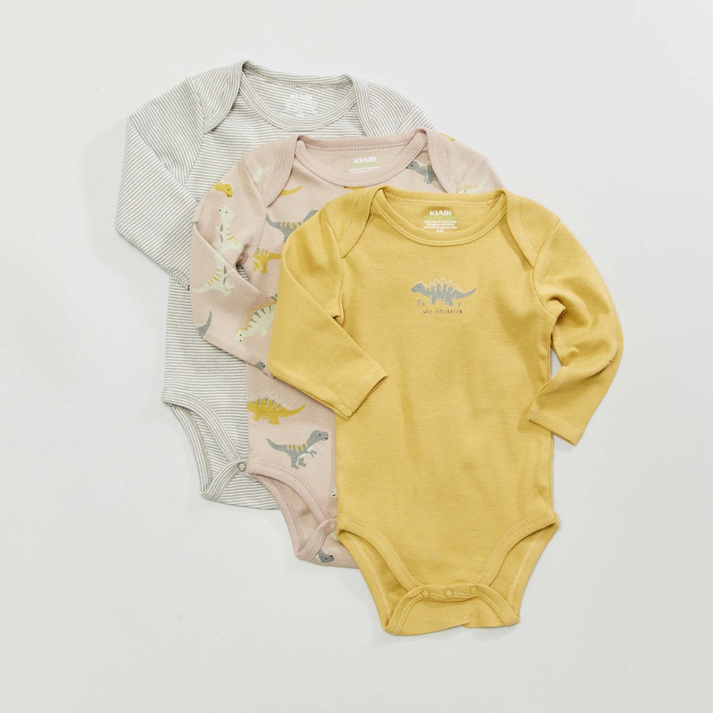 Pack of 3 long-sleeved bodies YELLOW