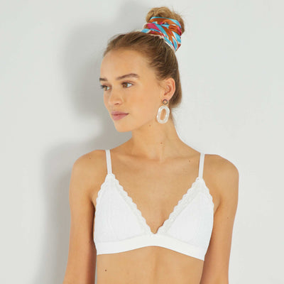 حمالة صدر مثلث الدانتيل أبيض