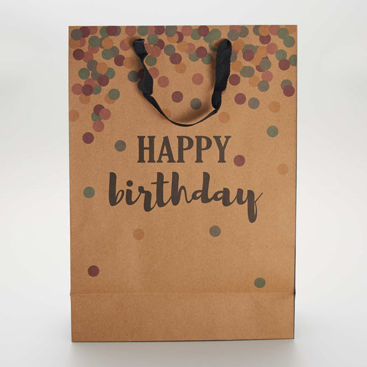 'Happy birthday' gift bag BROWN