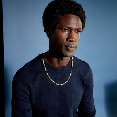 سترة بياقة مستديرة زرقاء