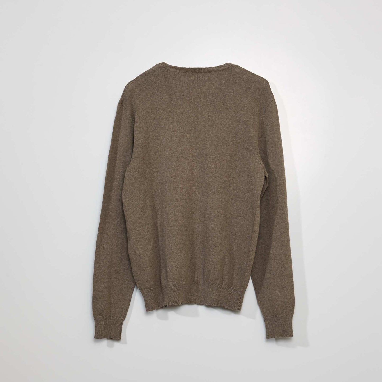 Plain knit basic sweater BEIGE