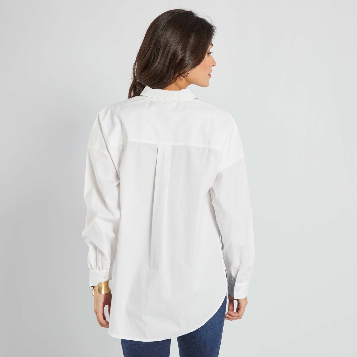Plain poplin shirt white