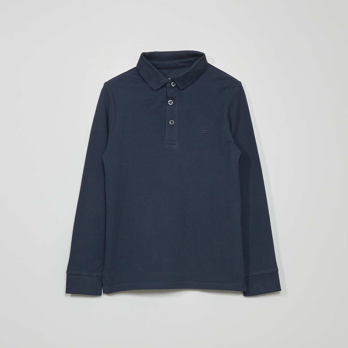 Cotton piqué polo shirt blue