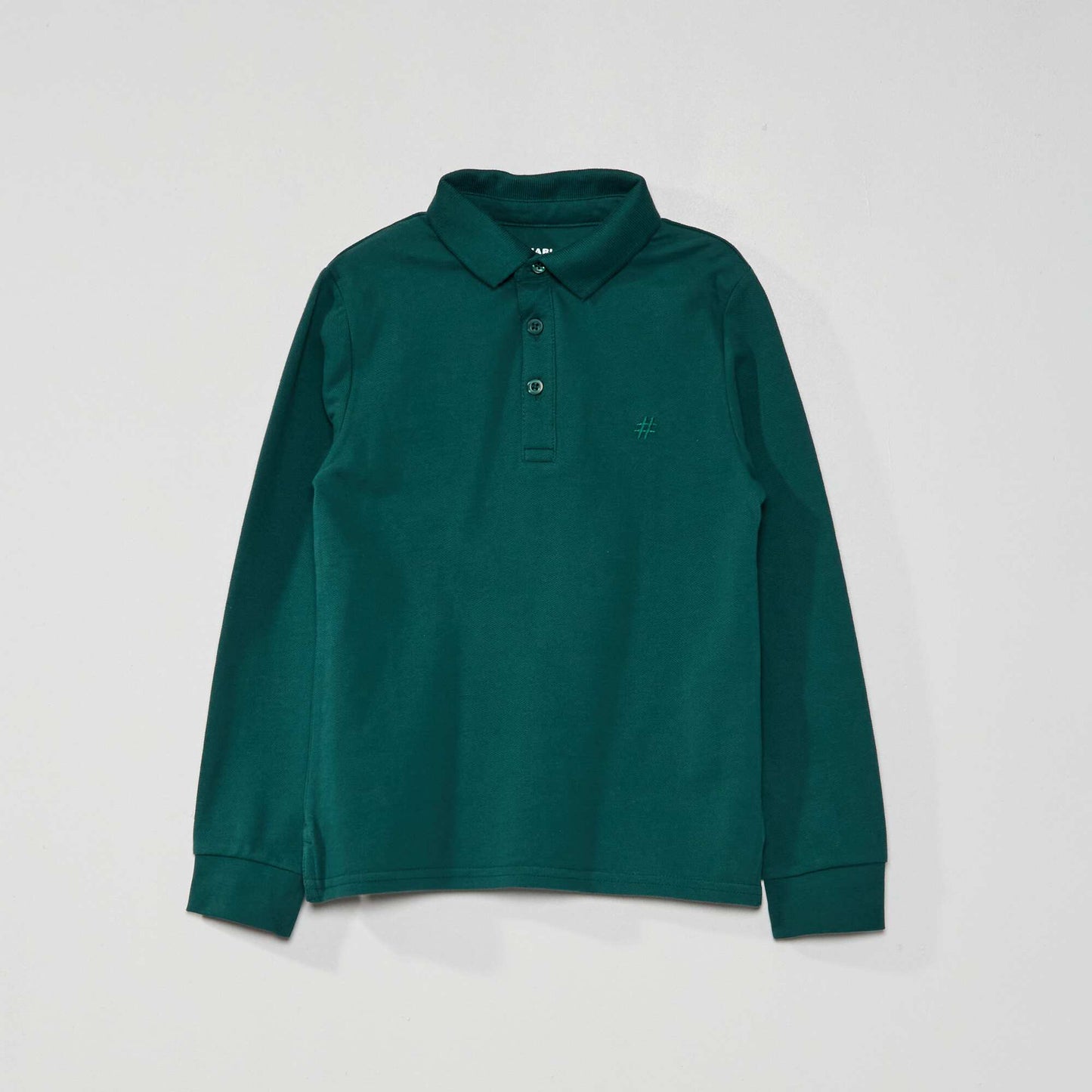 Cotton piqué polo shirt grey green