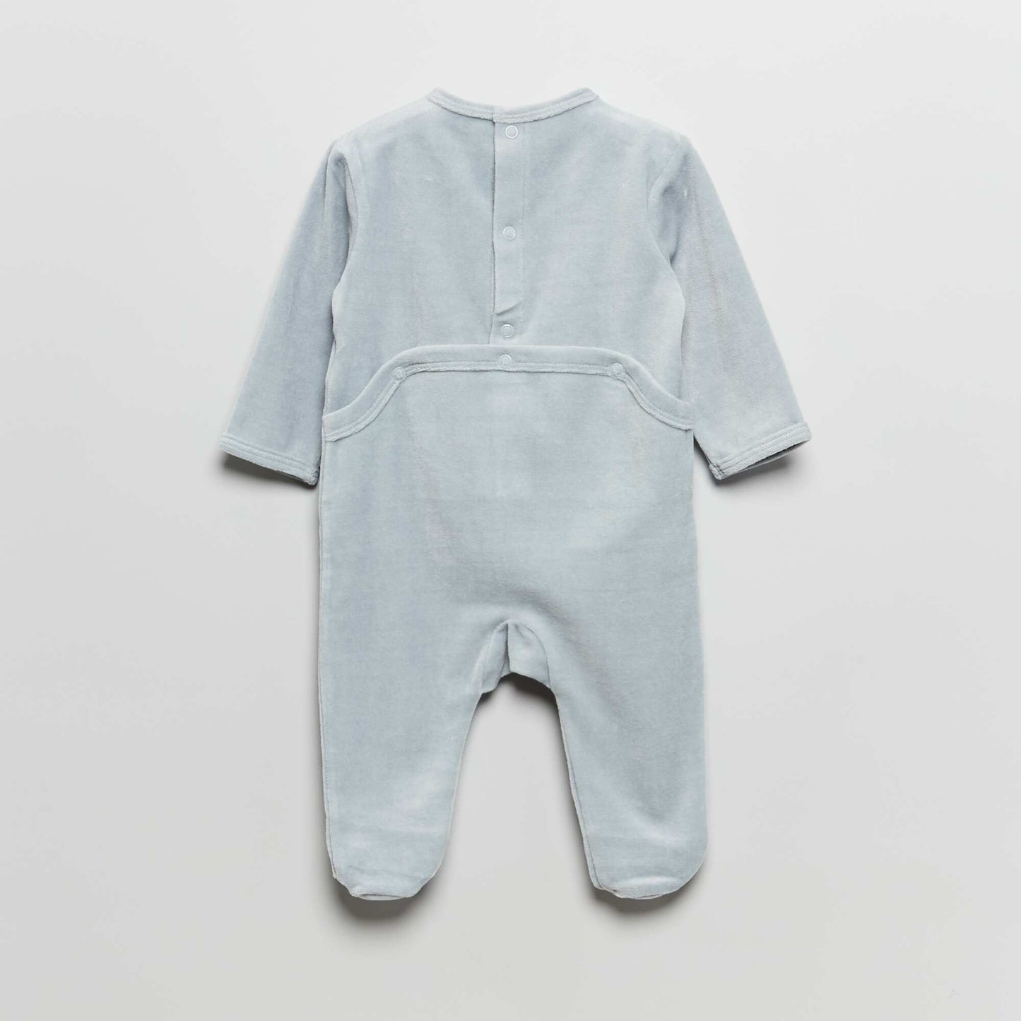 Velour sleepsuit with printed lettering BLUE