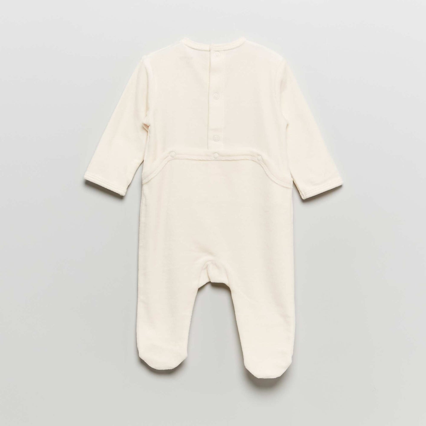 Velour sleepsuit with printed lettering WHITE