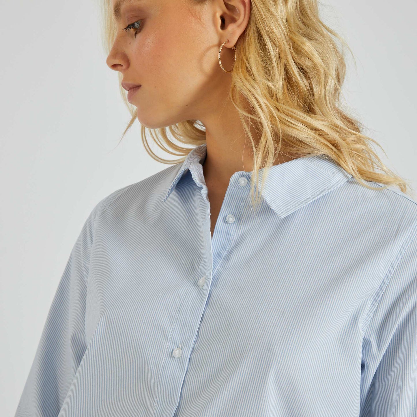 Fitted shirt with cutaway collar BLUE