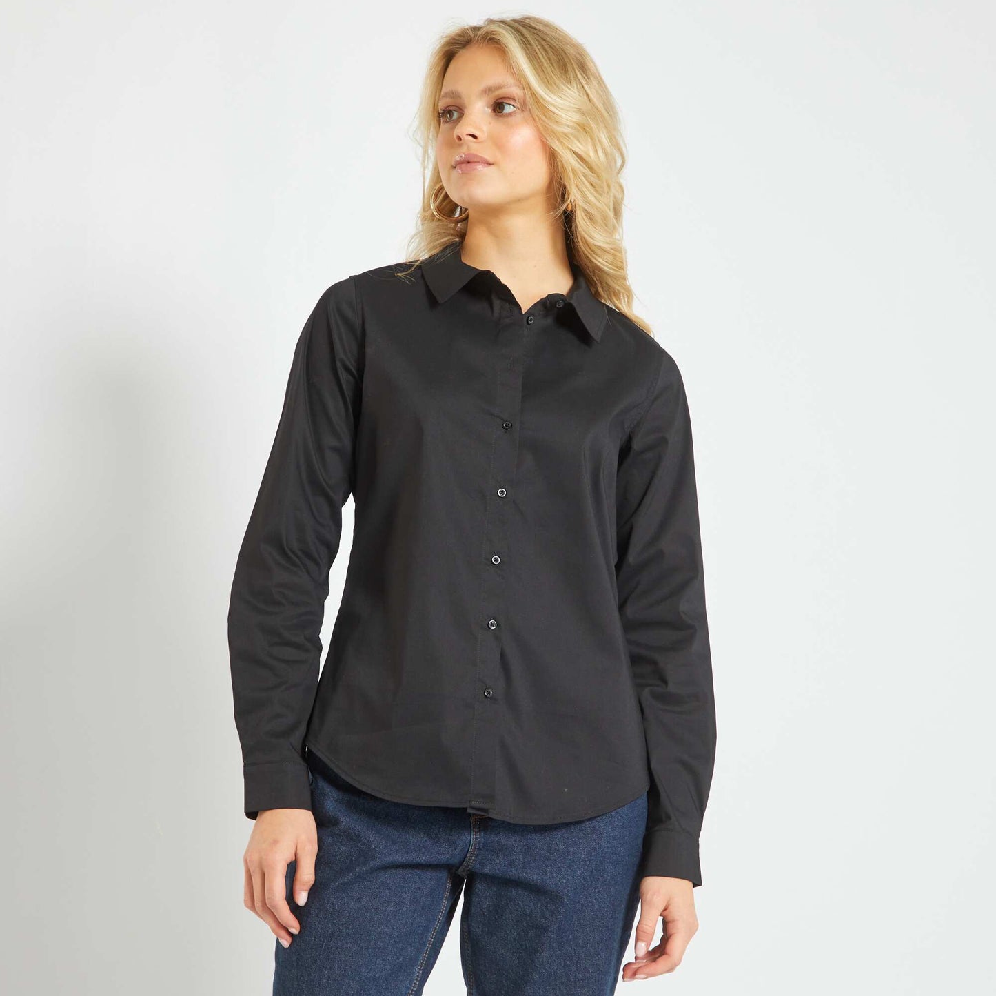 Fitted shirt with cutaway collar M_REAL BL