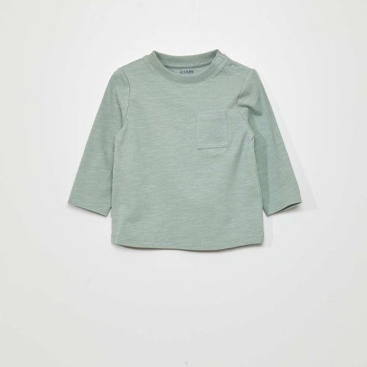 Round neck T-shirt with pocket GREEN