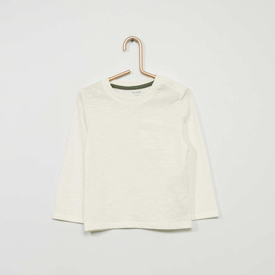 Round neck T-shirt with pocket snow white