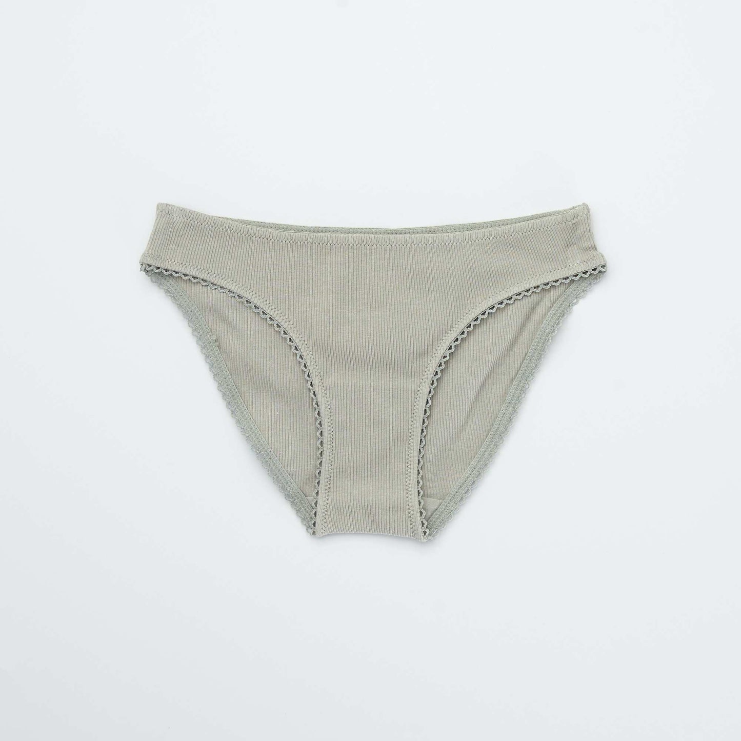 Ribbed knit fabric briefs - Pack of 2 BLACK