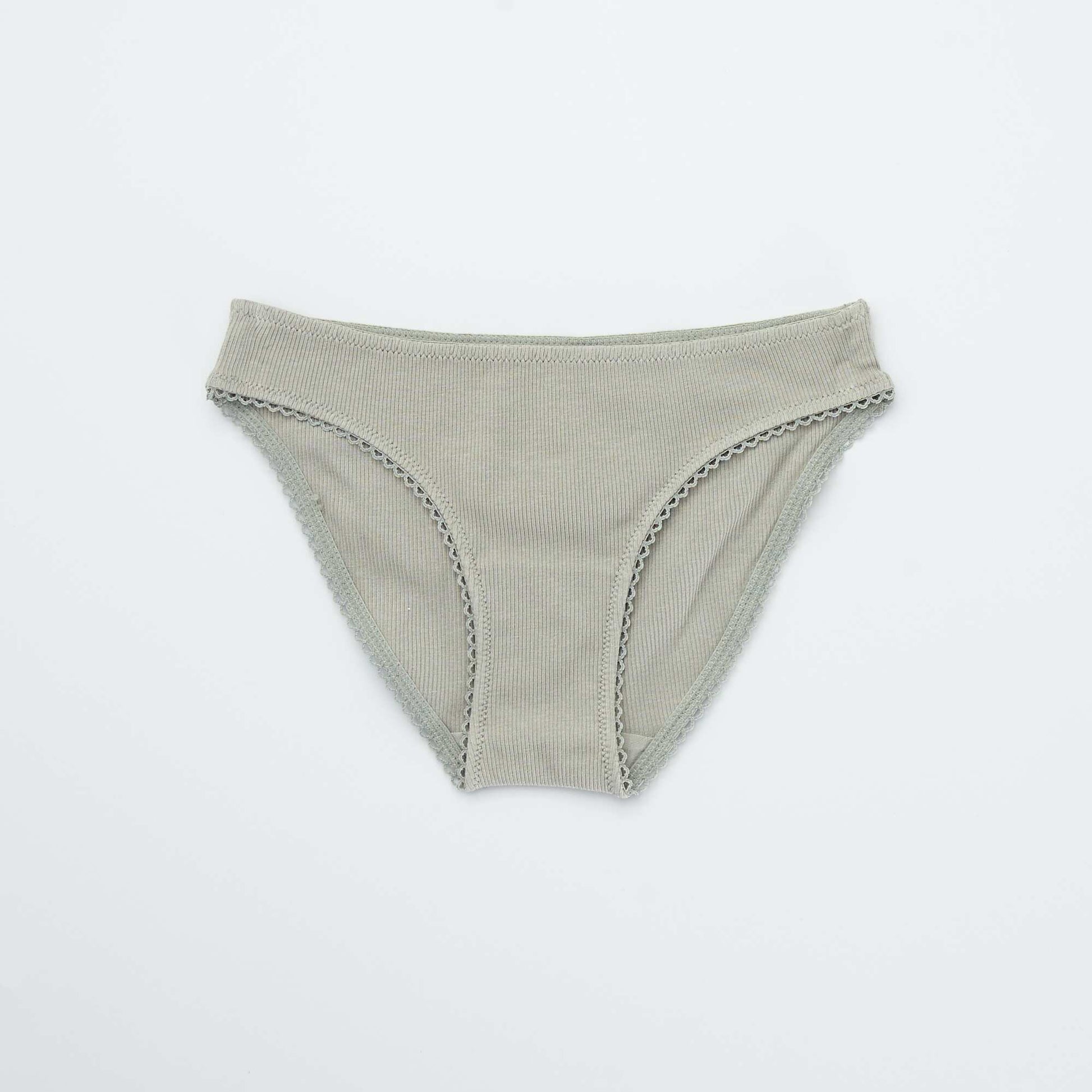 Ribbed knit fabric briefs - Pack of 2 BLACK
