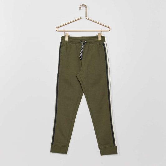 Joggers with contrasting stripes dark green