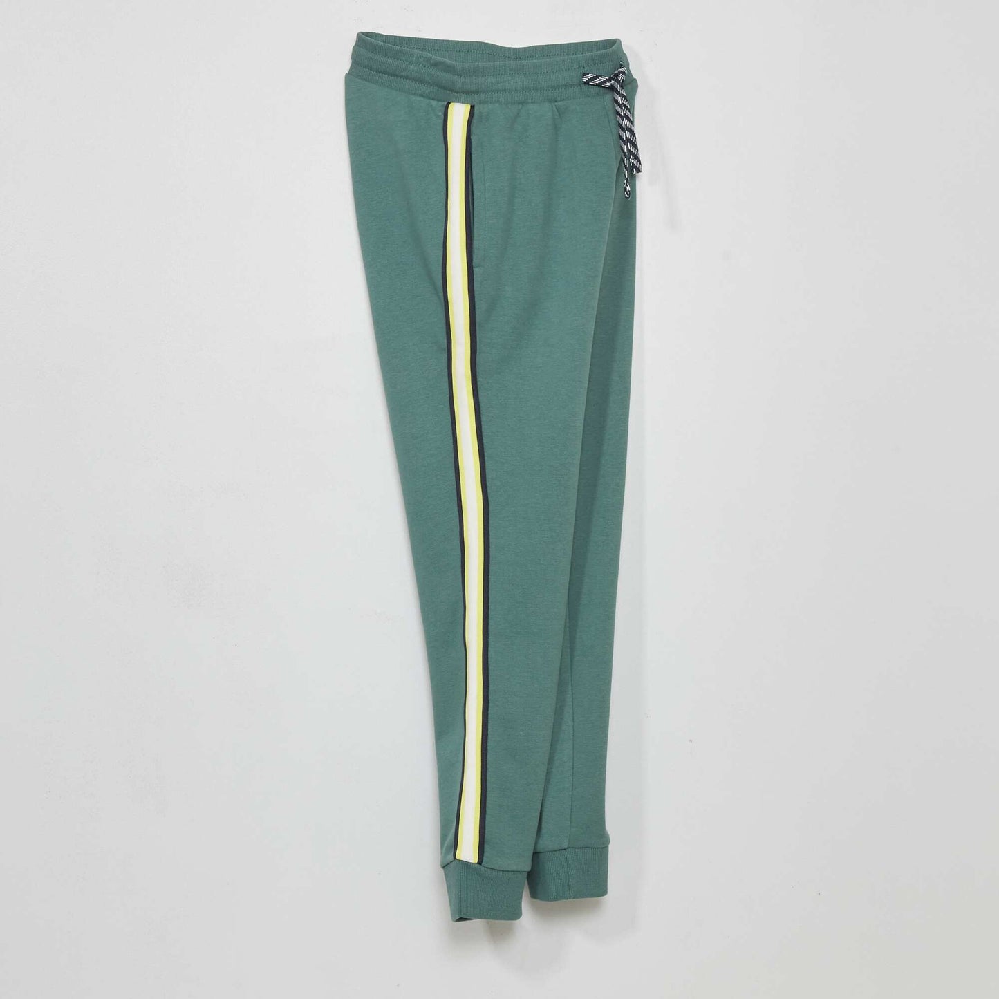 Joggers with contrasting stripes verdigris