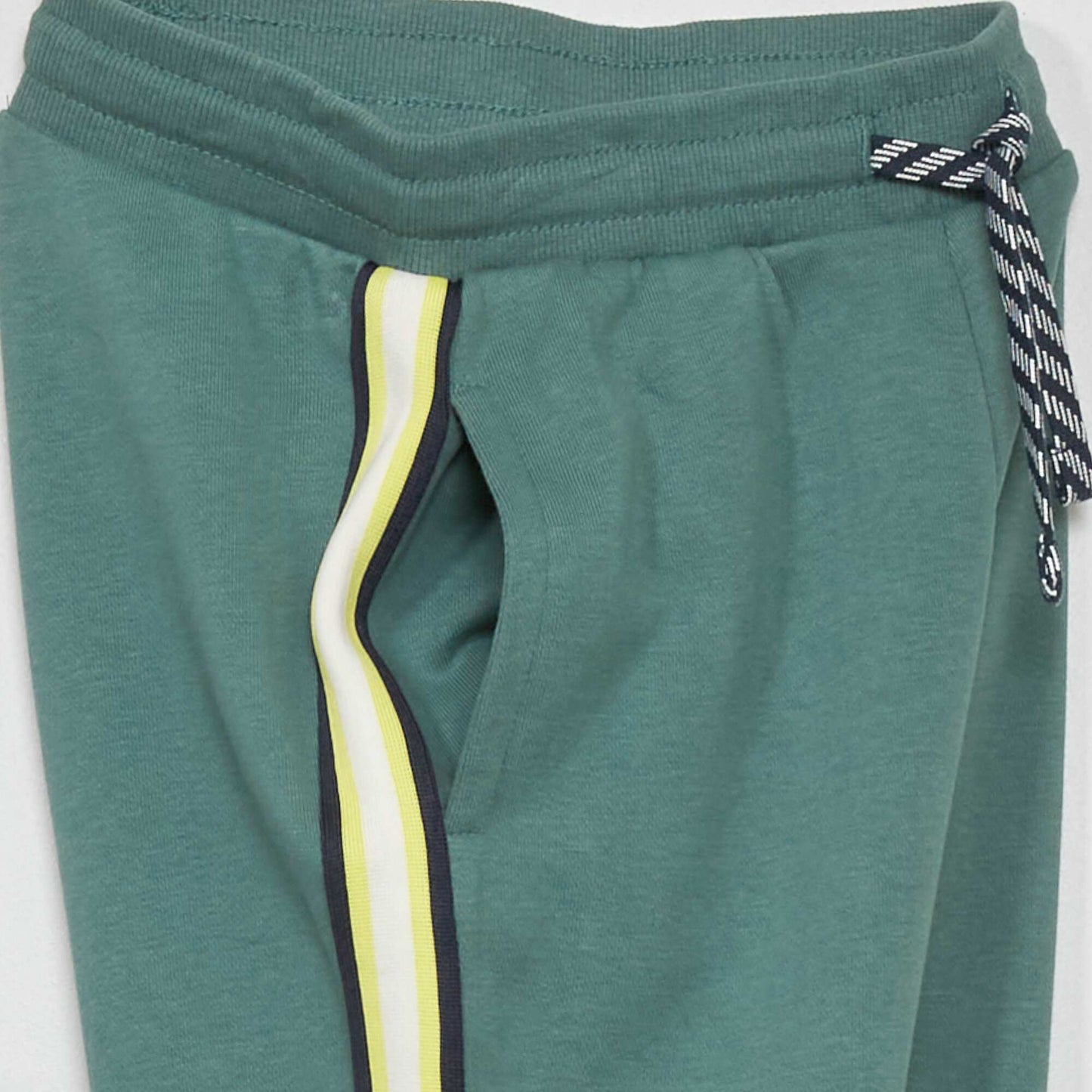 Joggers with contrasting stripes verdigris