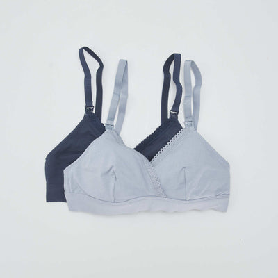 حزمة من 2 حمالات صدر قطنية للرضاعة الطبيعية الرياح التجارية