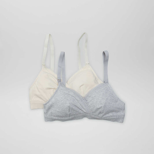 Pack of 2 cotton breastfeeding bras VL_GREY