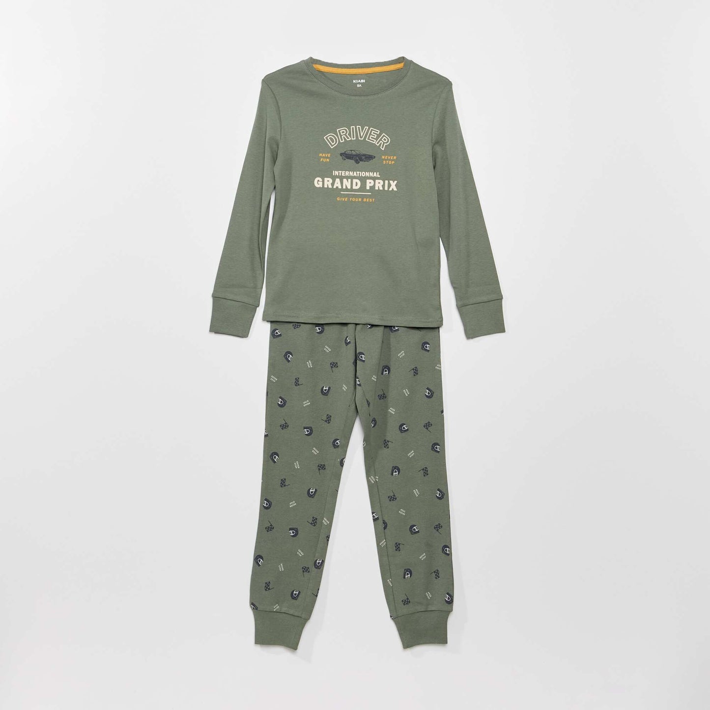 Patterned jersey pyjamas - Two-piece set GREEN