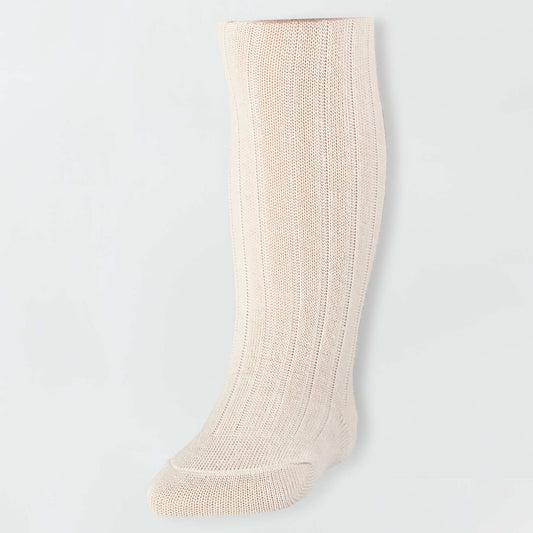 Ribbed knit tights WHITE