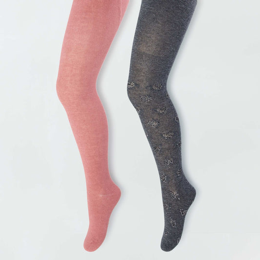 Patterned tights - Pack of 2 GREY