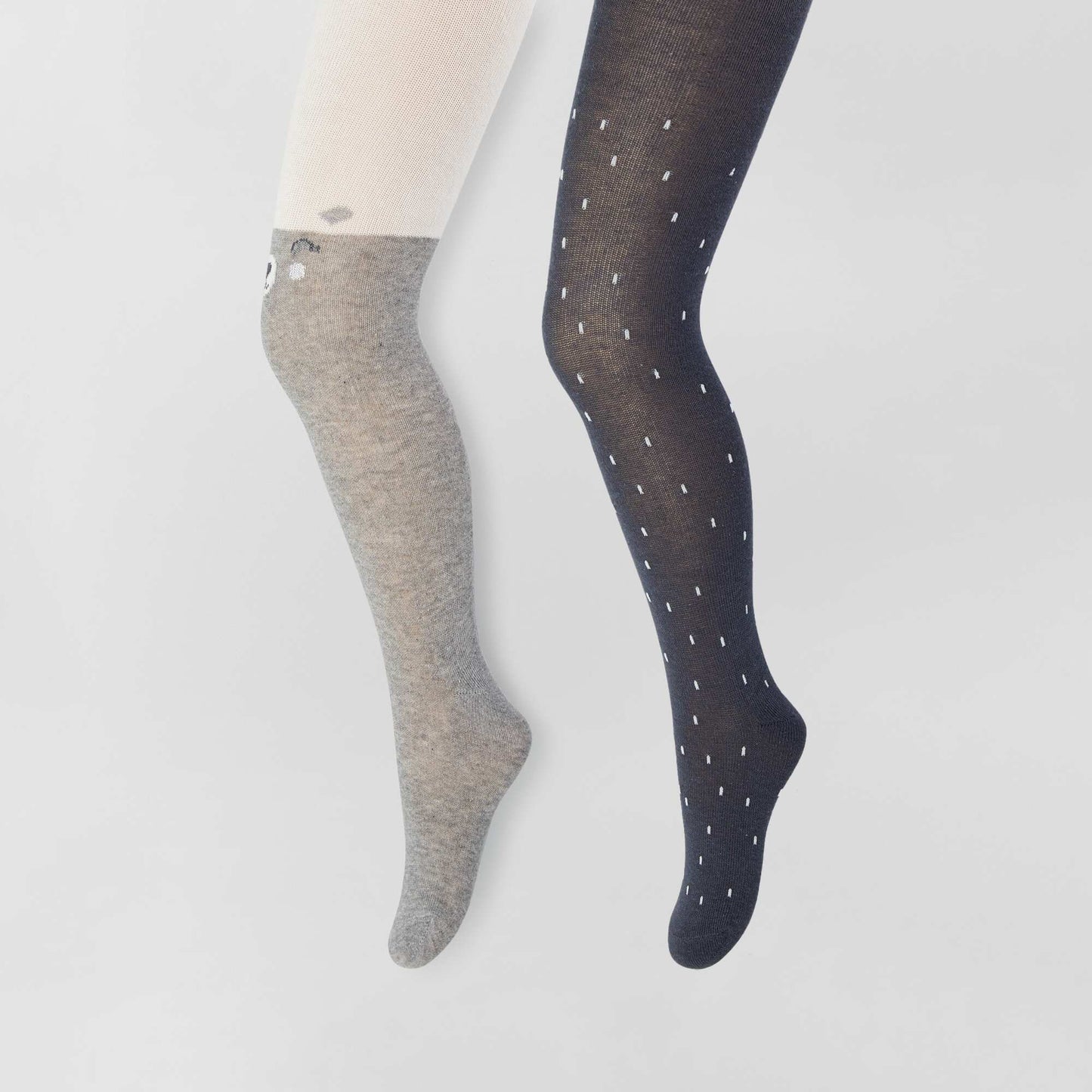 Warm patterned tights - Pack of 2 BLACK