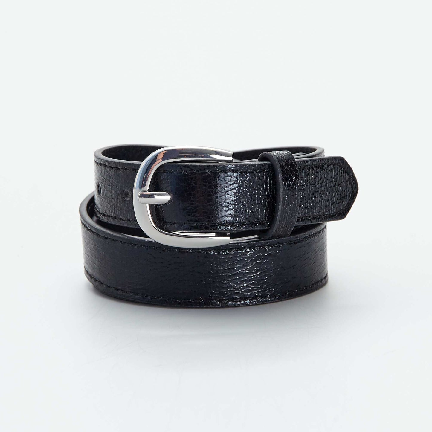Iridescent textured belt black