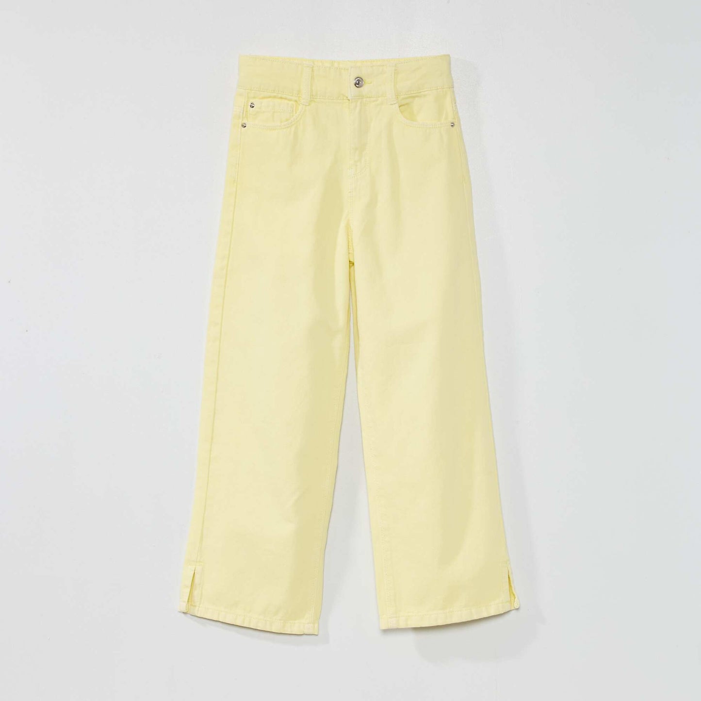 Wide-leg trousers - 5 pockets YELLOW