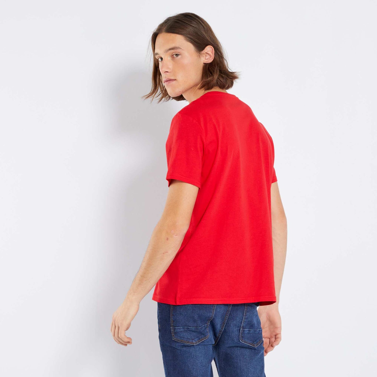 Jersey knit T-shirt with print RED