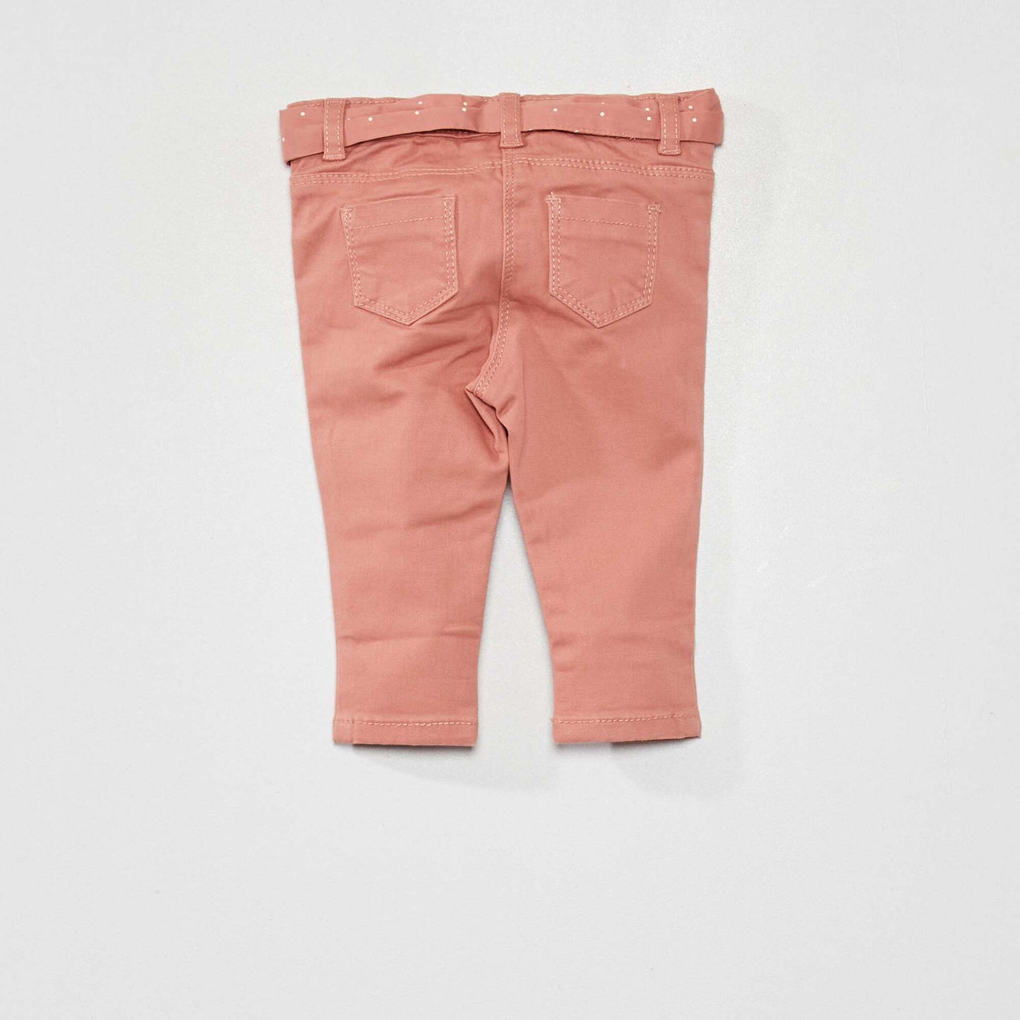 Slim cut trousers with belt PINK