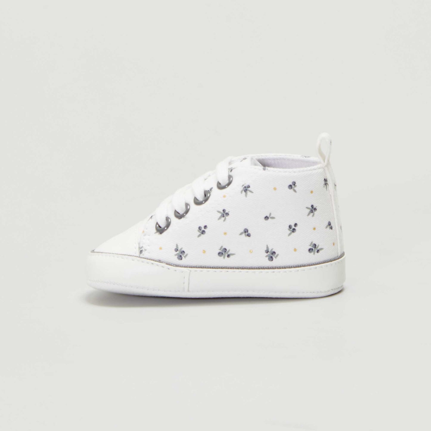 Canvas trainers with decorative print WHITE