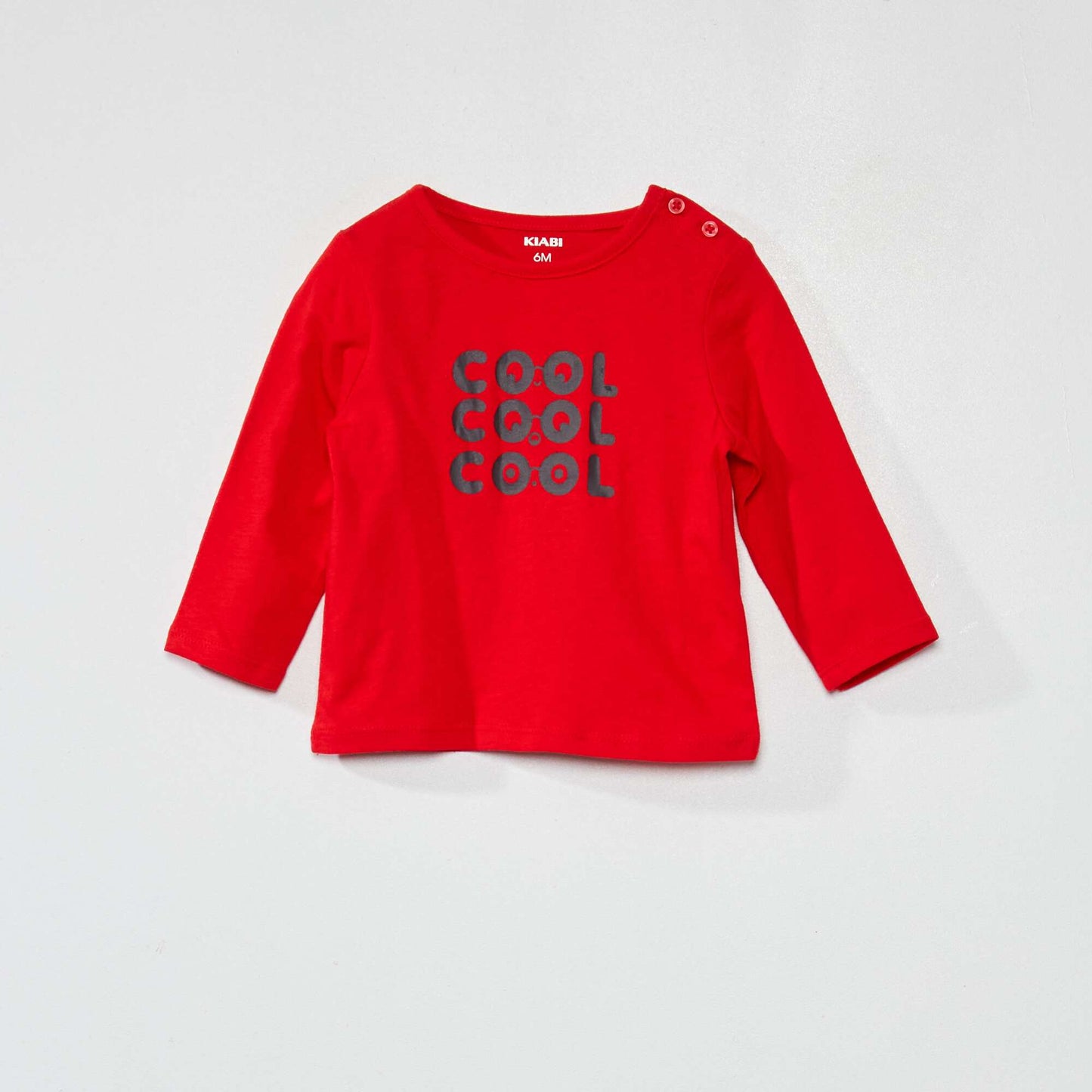 Long-sleeved printed T-shirt RED
