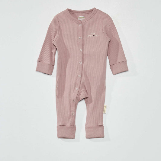 Adaptable sleepsuit with turn-up ankles and cuffs PURPLE