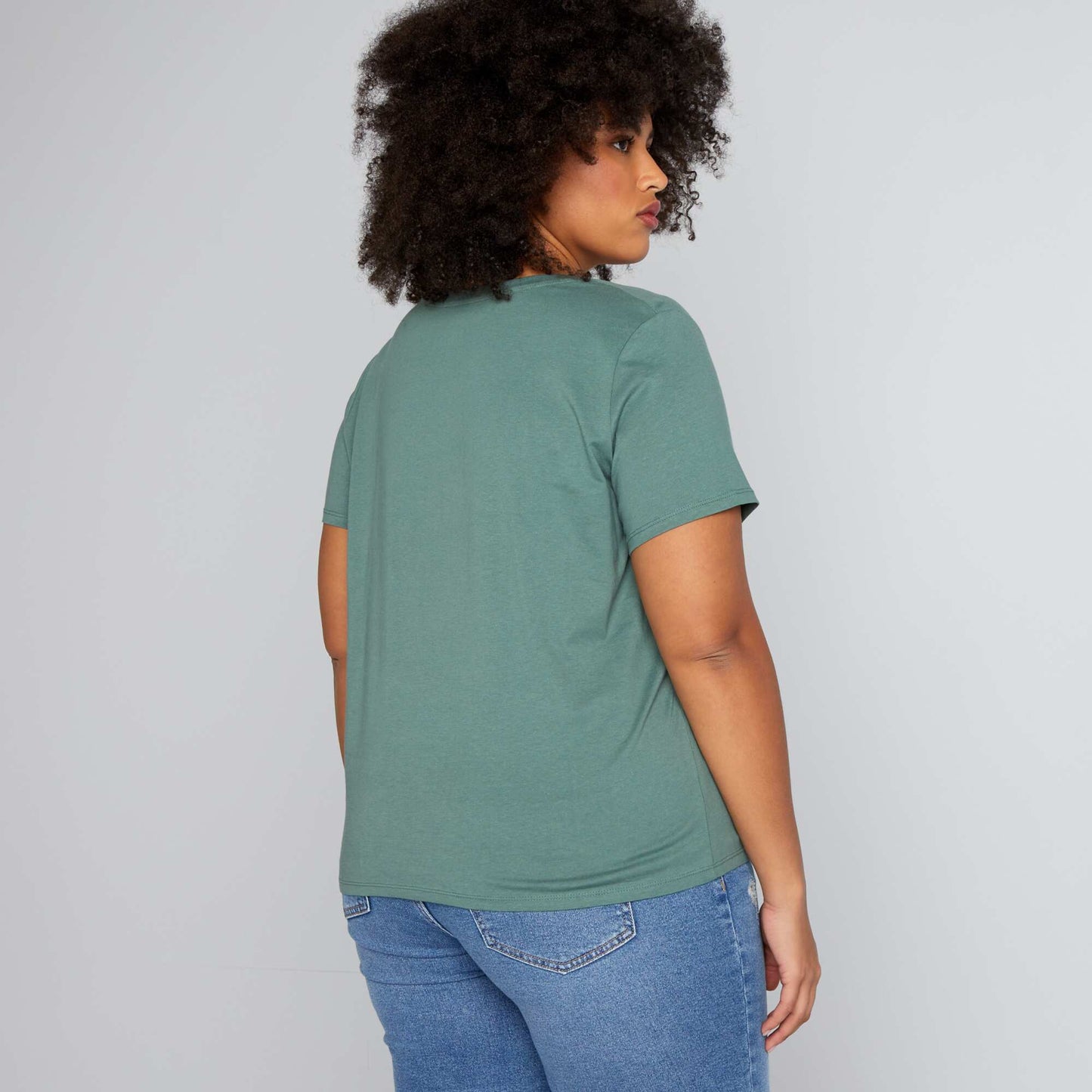V-neck jersey T-shirt GREEN
