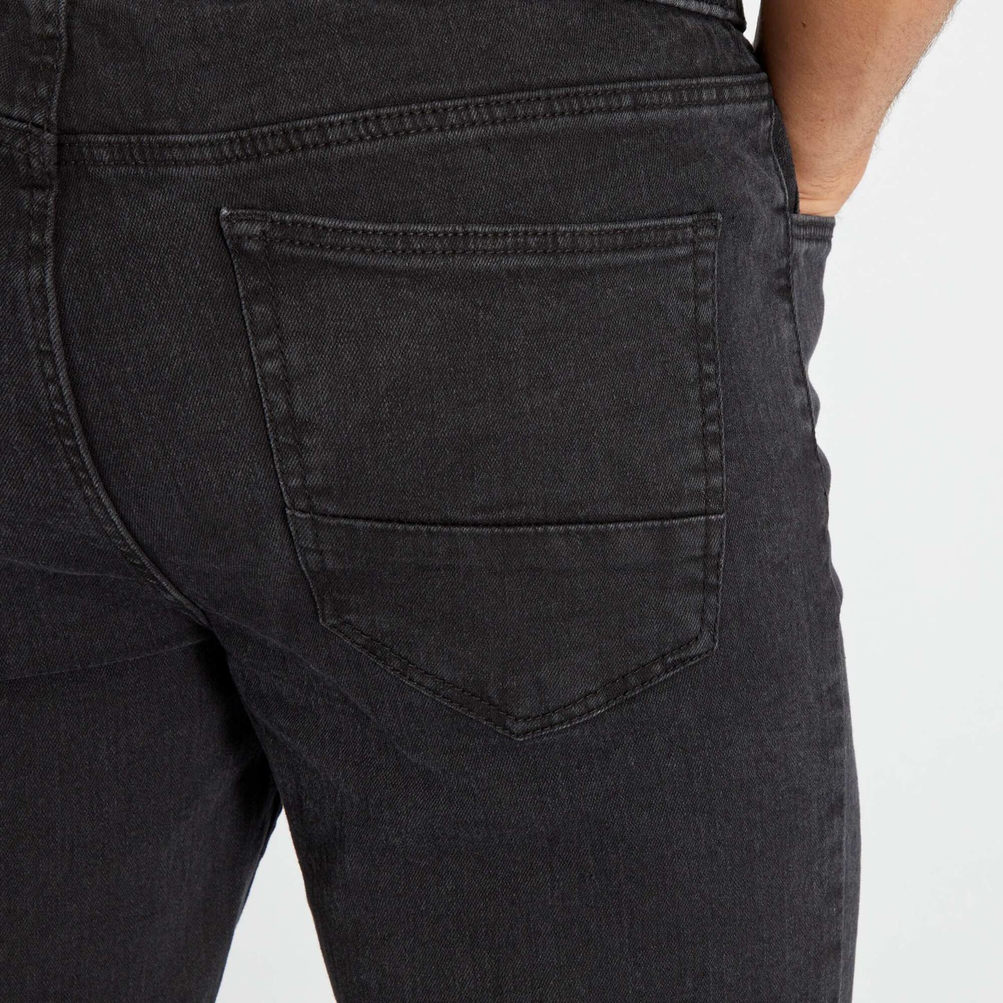 Jogger-style jeans with elasticated waist GREY