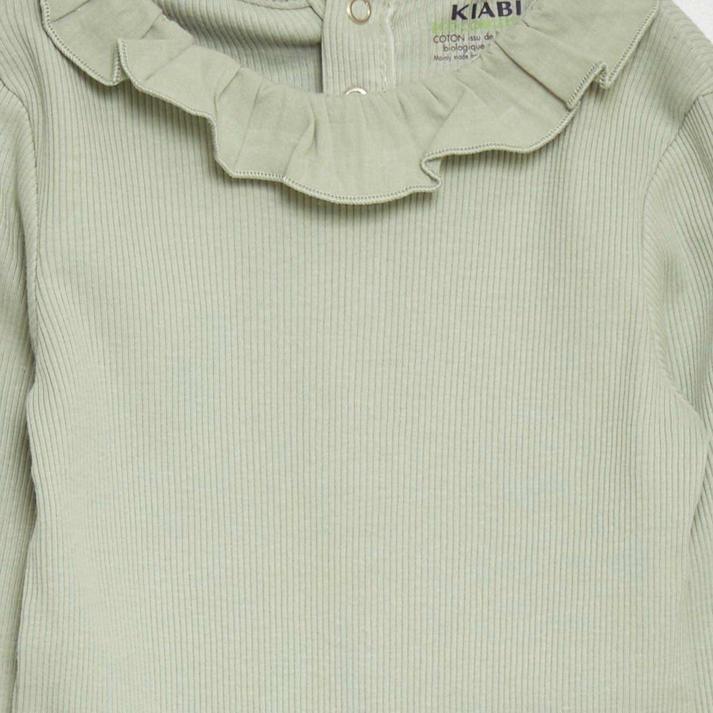 Ribbed knit bodysuit ash green