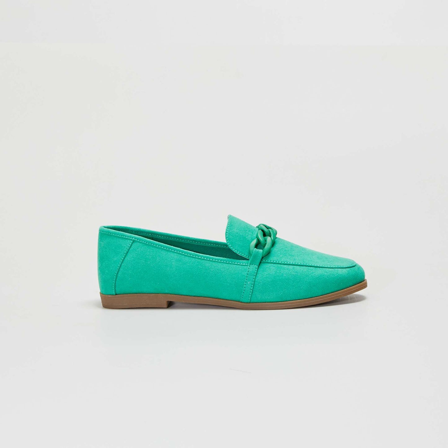 Colourful faux suede loafers GREEN