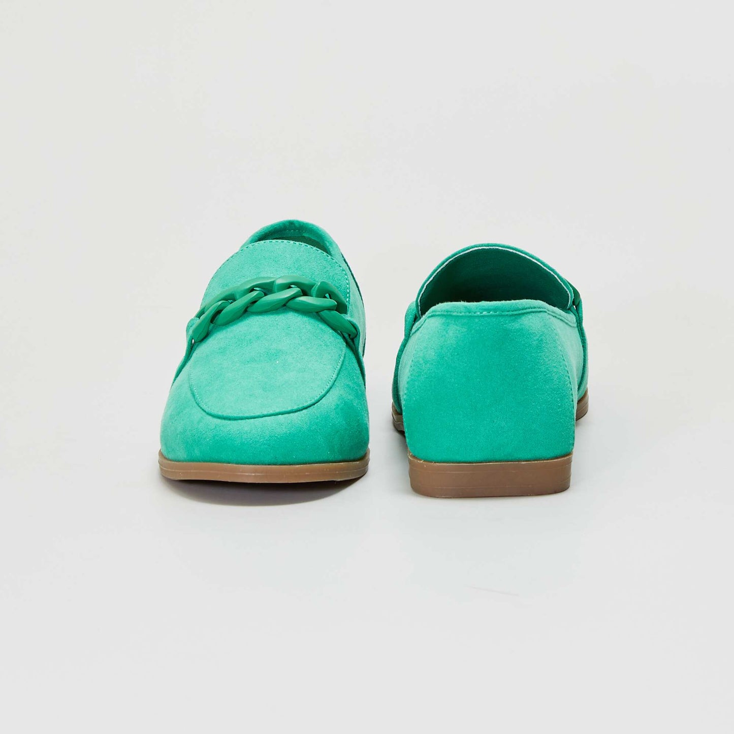 Colourful faux suede loafers GREEN