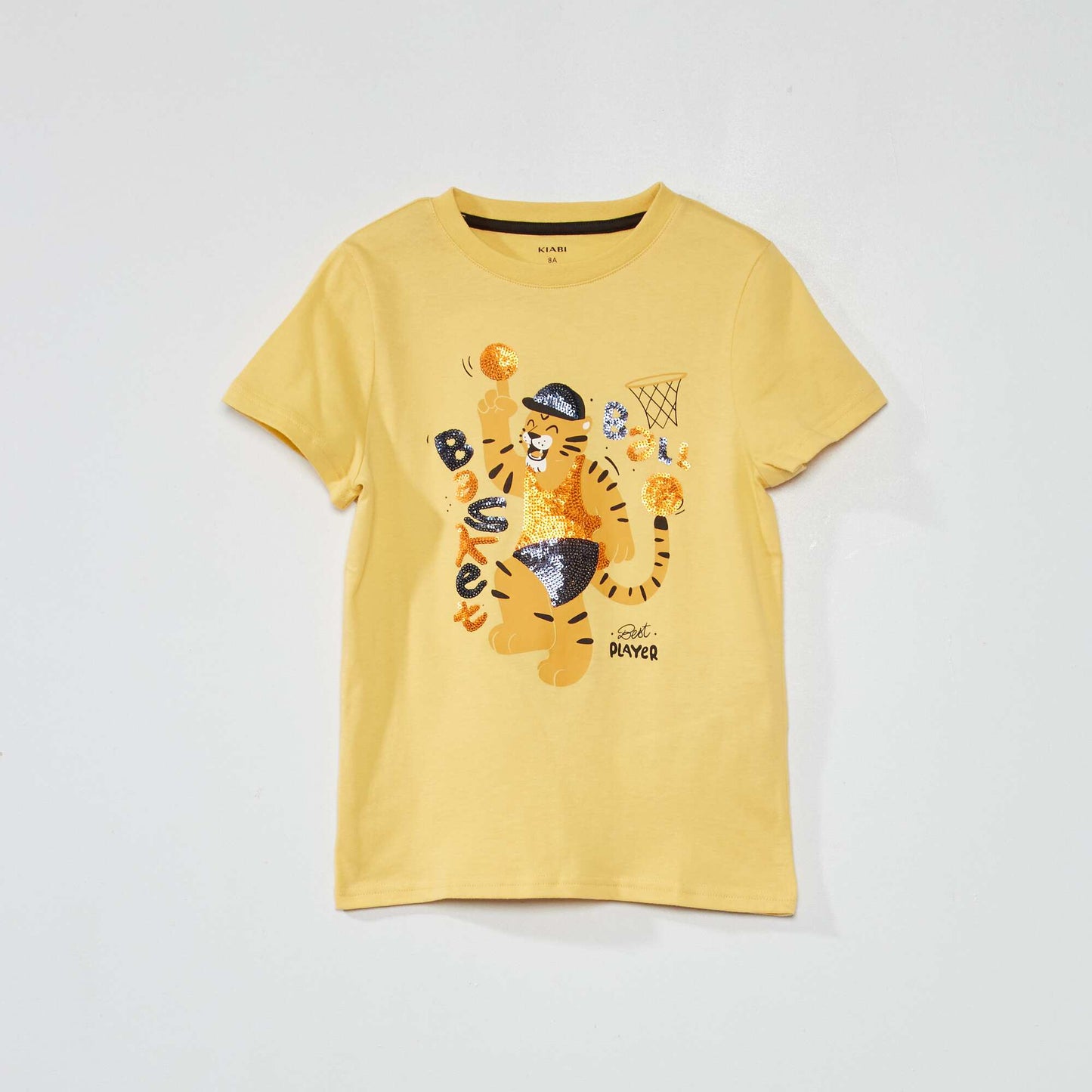 Printed T-shirt with sequins YELLOW
