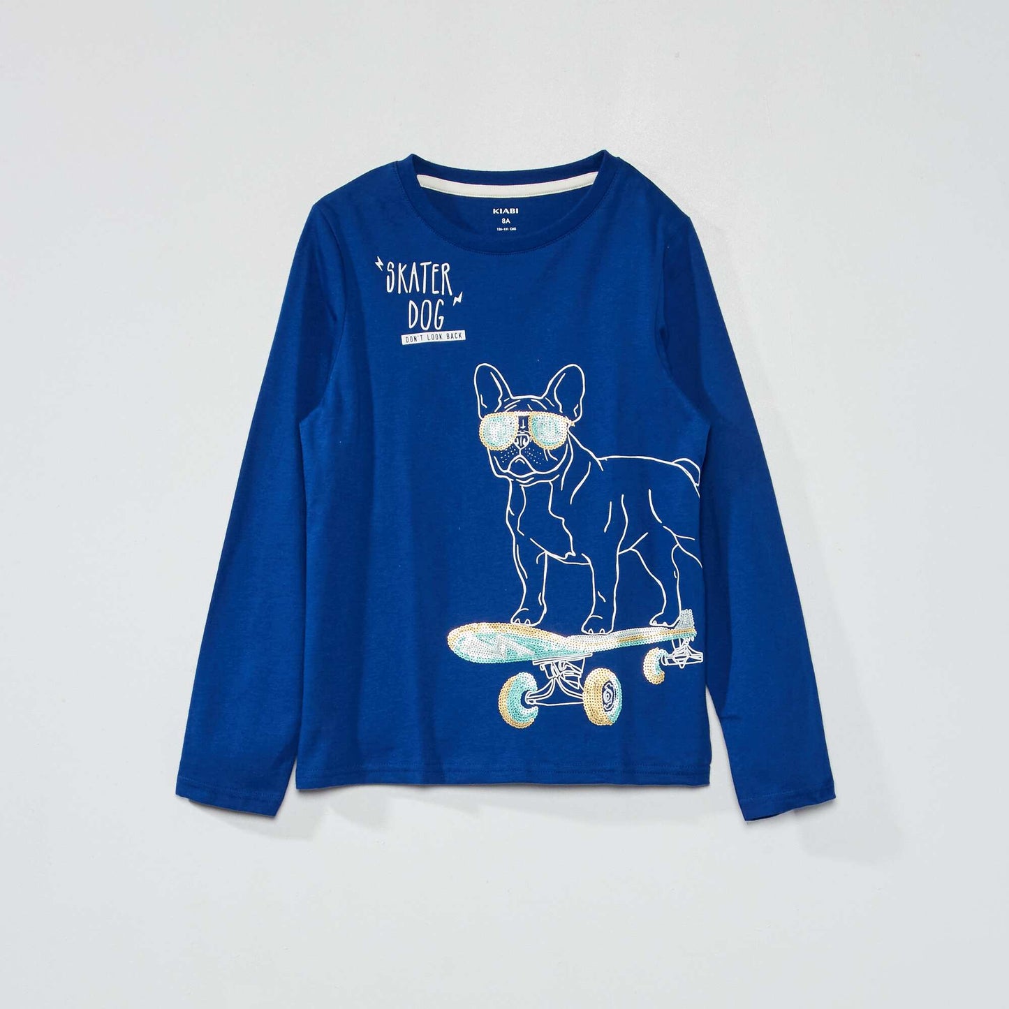 'Skater dog' print T-shirt BLUE